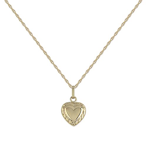 10k Yellow Gold Fluted Heart Pendant with Chain at Sears.com