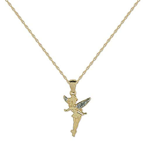 Disney 10k Yellow Gold Tinkerbell Pendant Accented with Fairy Dust Shimmer at Sears.com