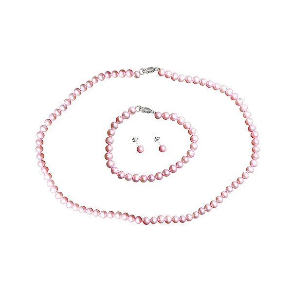 5-5.5mmcultured Freshwater Pearl Necklace, Bracelet And Earring Set