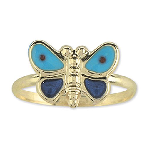 Disney Enamel and Glitter Butterfly Ring in 10k Yellow Gold.  Size 3 at Kmart.com
