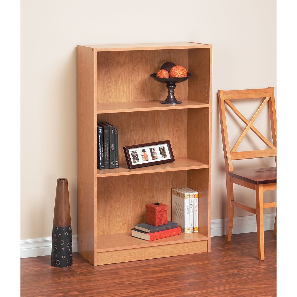 Orion 3-Shelf Office Bookcase with Kick Plate - Oak