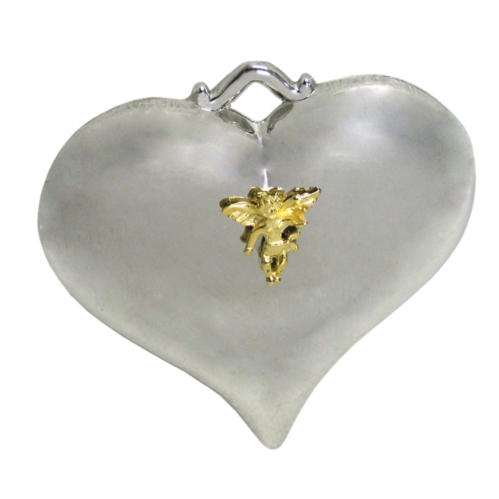 Gloria Duchin&reg; Silvertone Heart Ornament with Angel Charm at Kmart.com