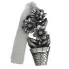 Genuine Pewter Flower Pot Ornament