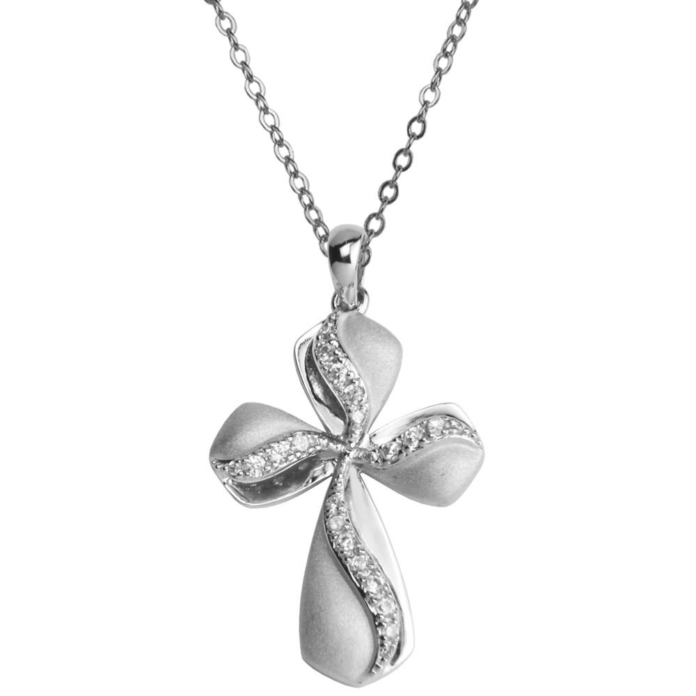 Sterling Silver Cubic Zirconia Cross Pendant