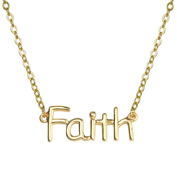 18k Gold Over Sterling Silver "faith" Pendant" S0A1JSA018