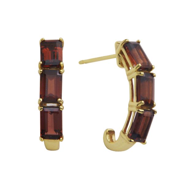 18k Gold Over Sterling Silver Garnet Earrings S2A7L01400