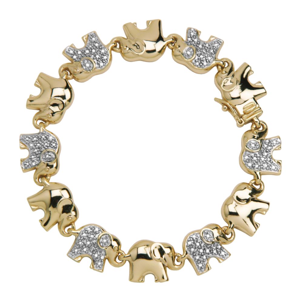 18K Gold Over Sterling Silver Diamond Accent Bracelet