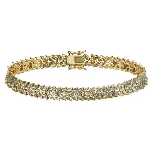 18k Gold Over Sterling Silver Diamond Accent Bracelet 3169803501