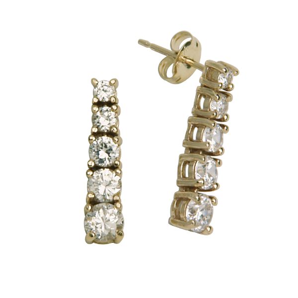 18k Gold Over Sterling Silver Cz Earrings 32A4L60000