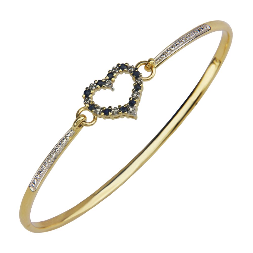 Sapphire Heart Bangle