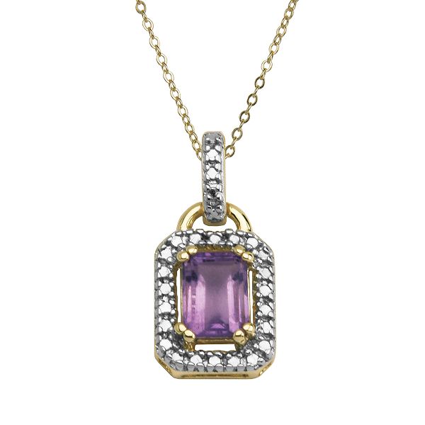Amethyst Pendant Diamond Accent V3A71397FW