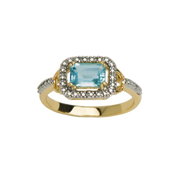 18k Gold Over Sterling Silver Genuine Sky Blue Topaz Diamond Accent V4A6ZX12AG