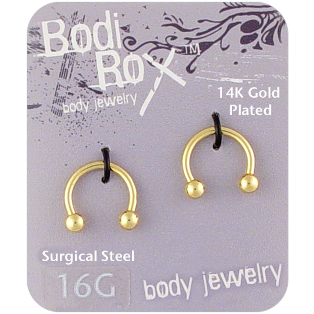 Bodi Rox 16G 14KT Gold Plated Steel Horseshoe Pair at Sears.com