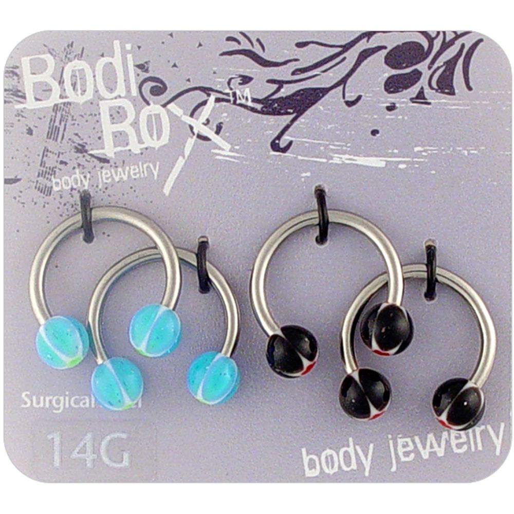 Bodi Rox 14G Murano Horseshoe Body Jewelry Pack at Sears.com