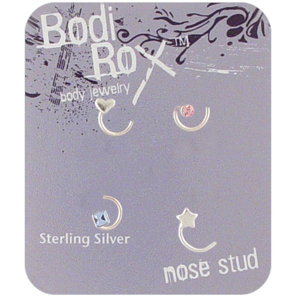 Bodi Rox Sterling Silver Star & Heart Nose Screw Set at Sears.com