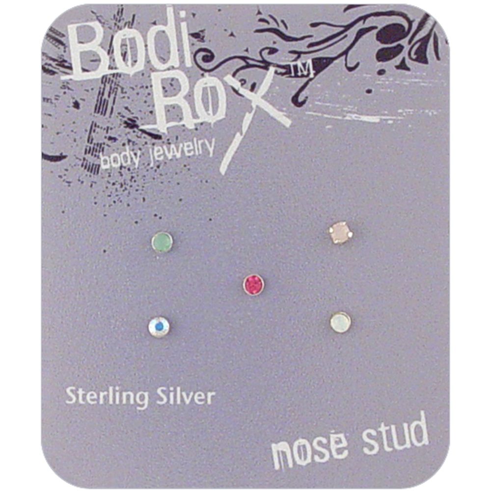 Bodi Rox Sterling Silver Multi-color Nose Stud Set at Sears.com