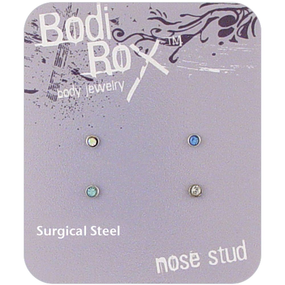 Bodi Rox Surgical Steel Crystal Nose Stud 4 Pack Set at Sears.com