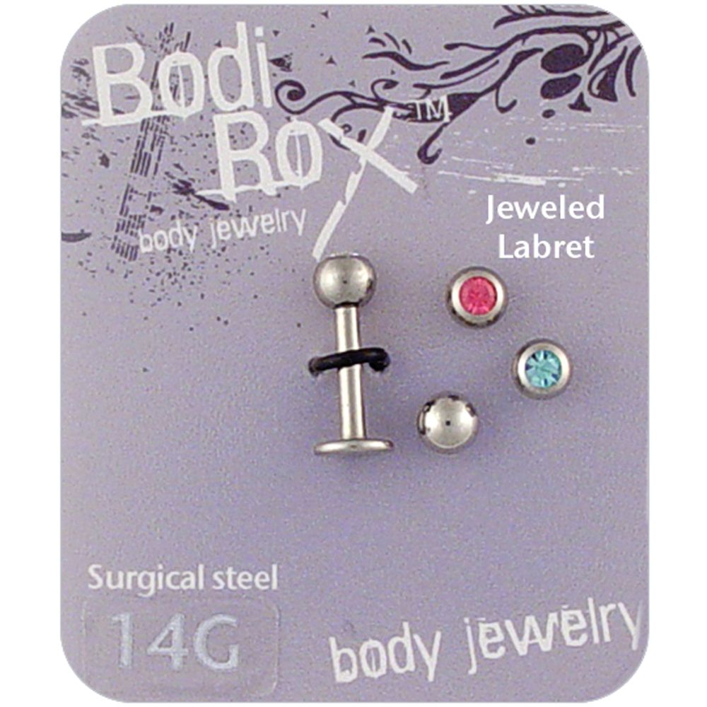 Bodi Rox 14G Jeweled Labrets