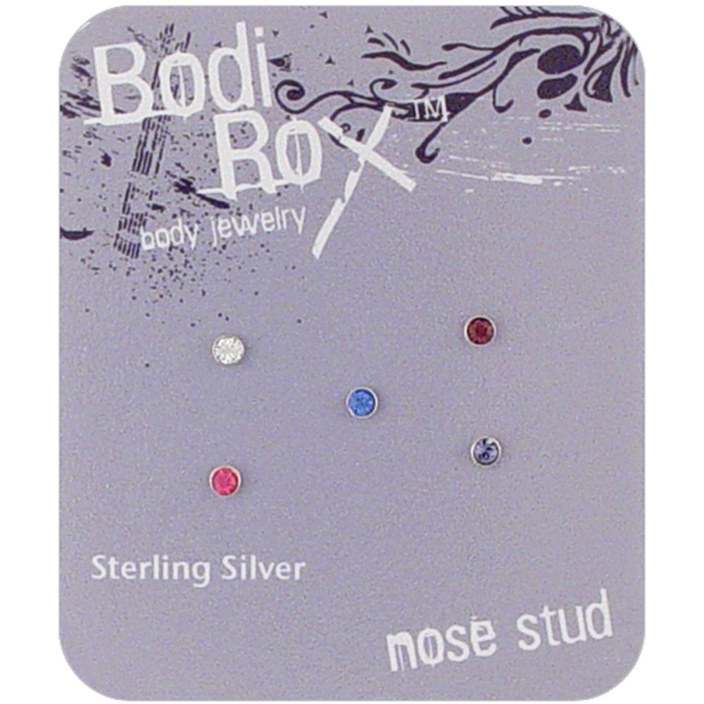 Bodi Rox Sterling Silver Small Mixed Crystal Nose Stud 5 Pack at Sears.com