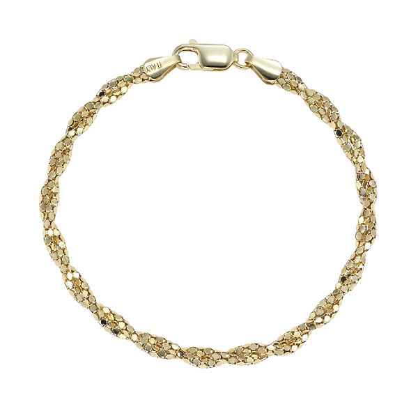 24k Gold Over Sterling Silver Popcorn Necklace CN9219-n