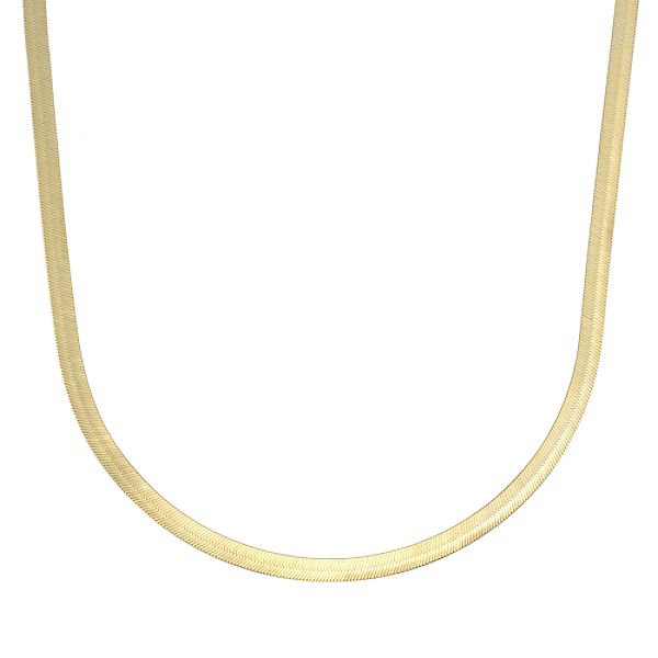 24k Gold Over Sterling Silver Herringbone Necklace 81724