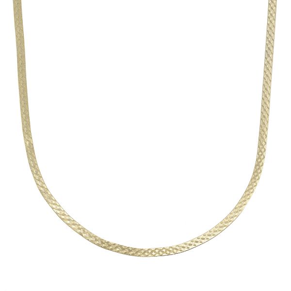 24k Gold Over Sterling Silver Glitz Herringbone Anklet CB9629-a