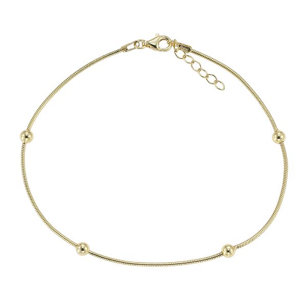 24k Gold Over Sterling Silver Snake Anklet 81752