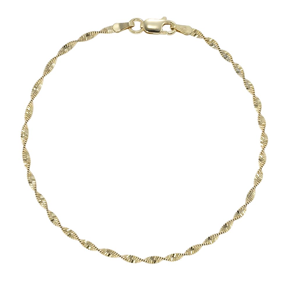 24KT Gold over Sterling Silver Twisted Herringbone Anklet at Kmart.com