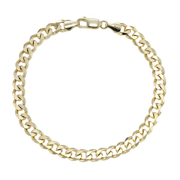 24k Gold Over Sterling Silver Curb Bracelet 81780