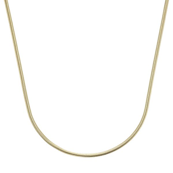 24kt Gold Over Sterling Oval Herringbone Necklace EXF040OV-v