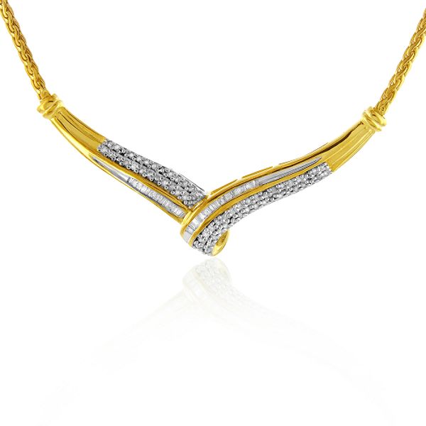 1/3 Cttw Diamond Necklace 18kt Gold Over Sterling Silver