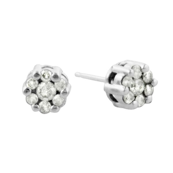 10kt White Gold 1/2cttw Round Diamond Composite Stud Earrings 3EWBRD50D/01
