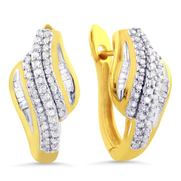 1/3 Cttw Diamond Earrings 18kt Gold Over Sterling Silver