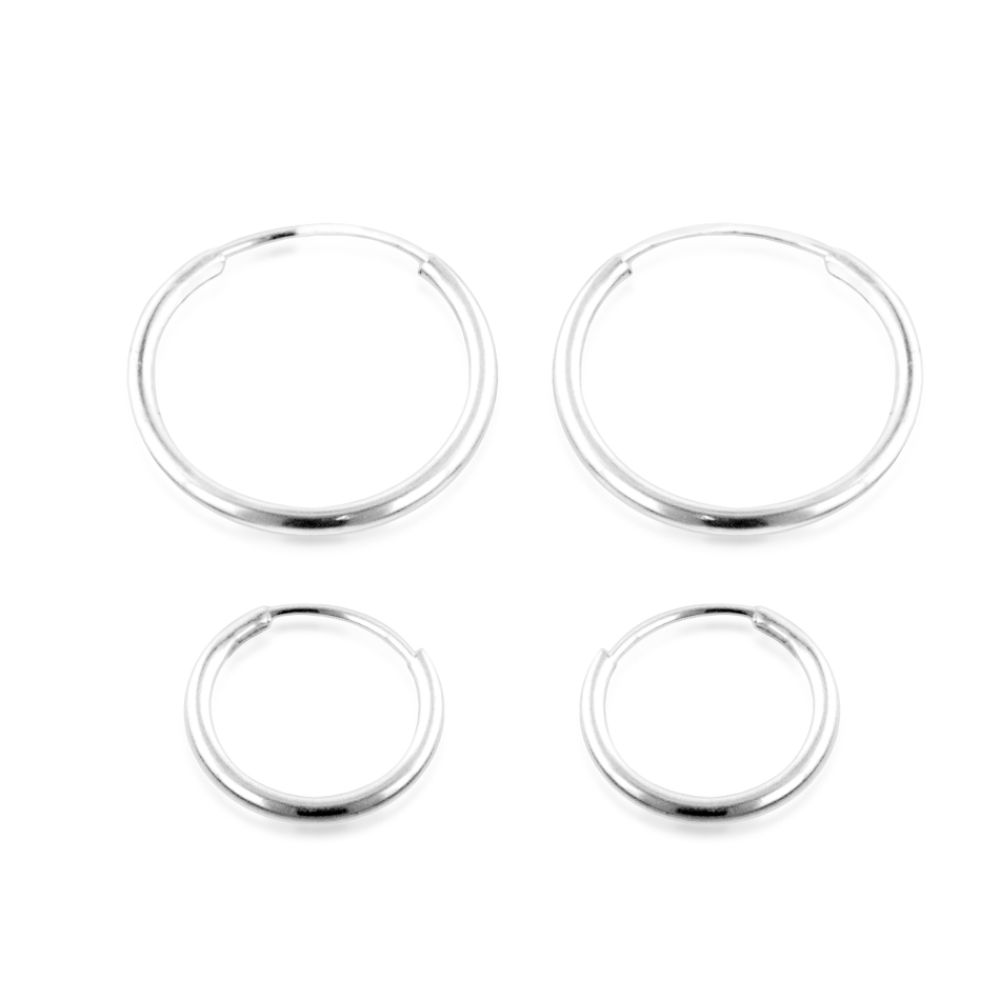 Sterling Silver 10mm and 14mm Endless Hoop Earrings at Kmart.com