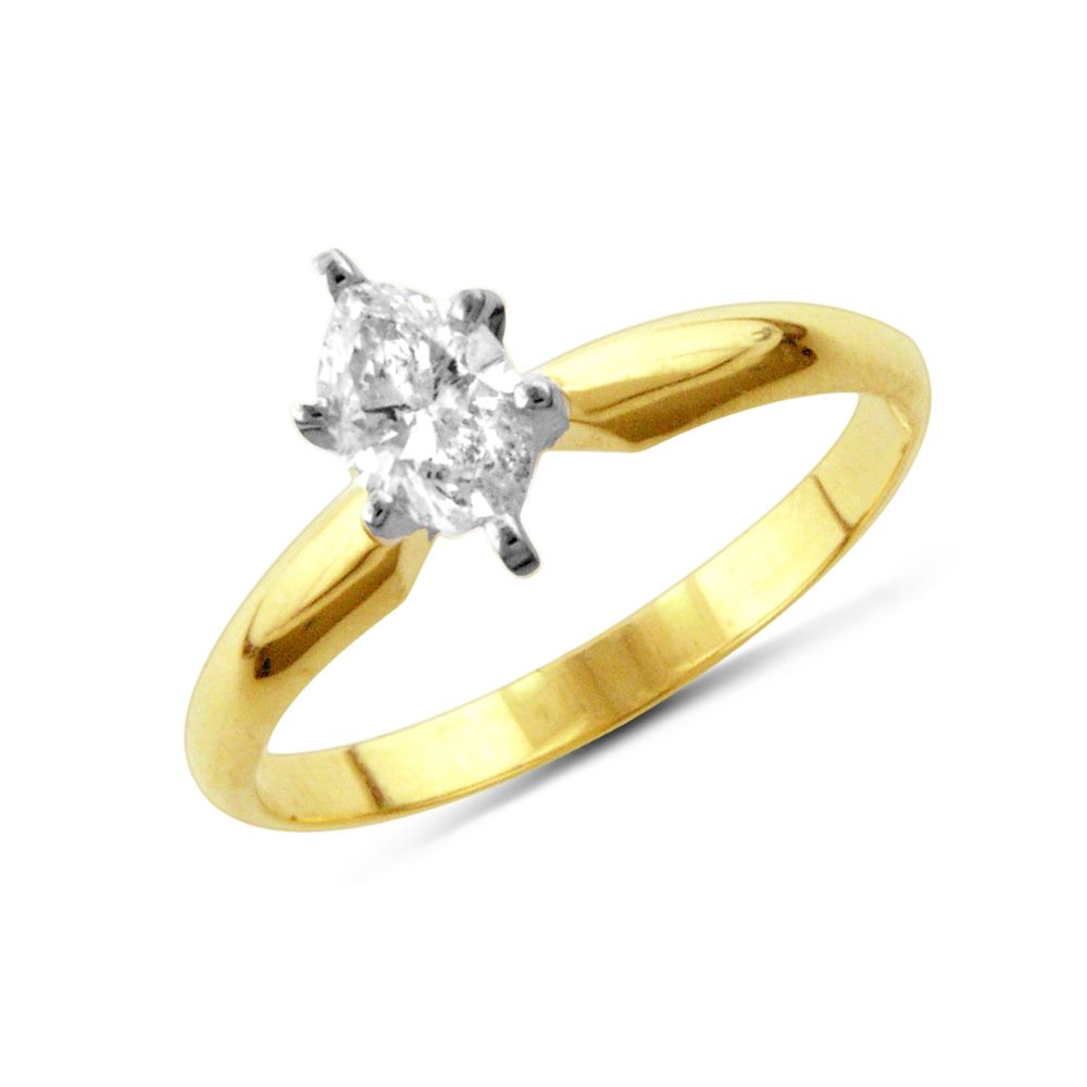 Today Tomorrow Together 14K Yellow Gold 1/2 cttw Marquise Solitaire Diamond Ring