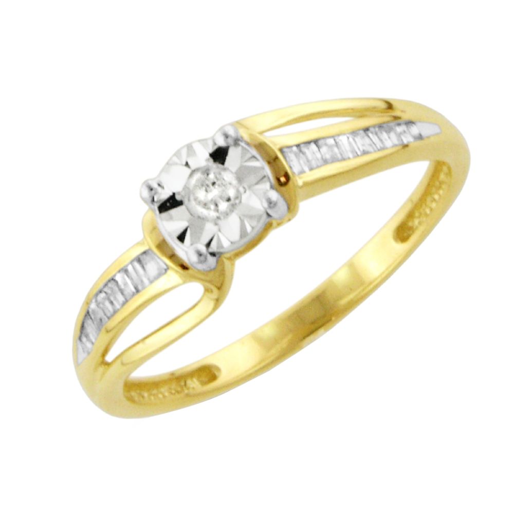 10KT Gold Diamond Accent Solitaire With Open Bypass Ring at Kmart.com