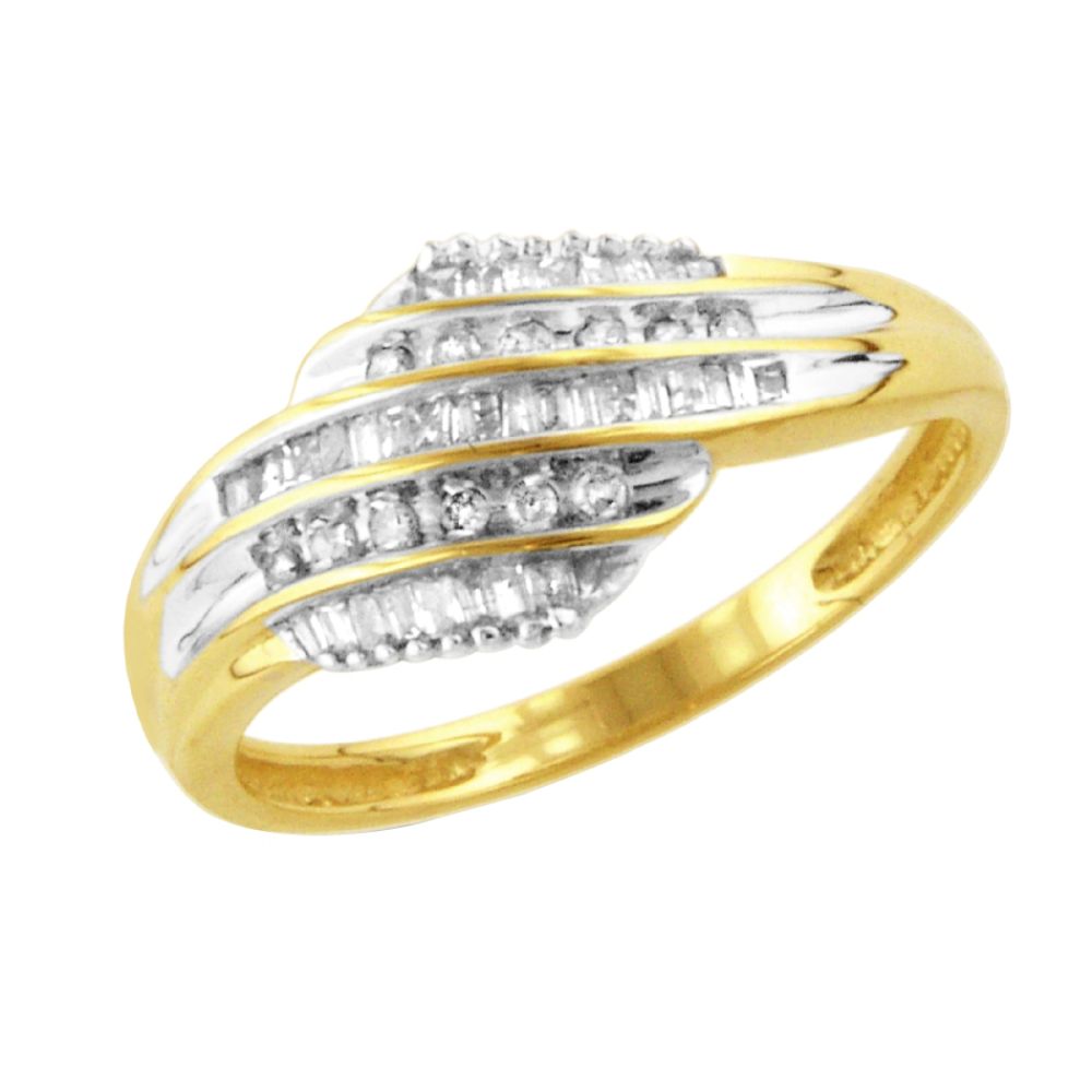 10KT Gold 1/4 cttw Diamond Baguette Bypass Band at Kmart.com