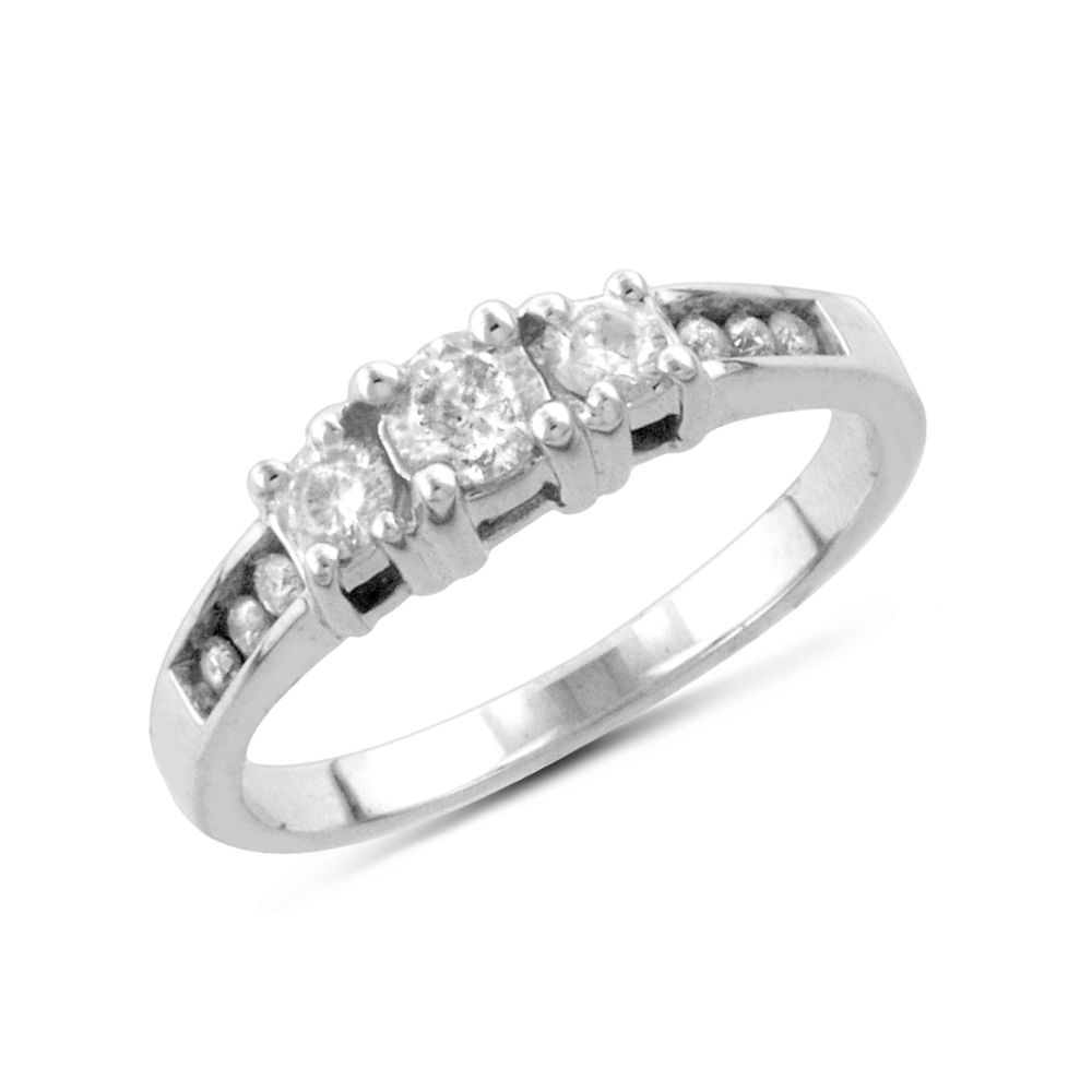 Today Tomorrow Together 10K White Gold 1/2 cttw 3 Stone Classic Round Diamond Ring at Kmart.com