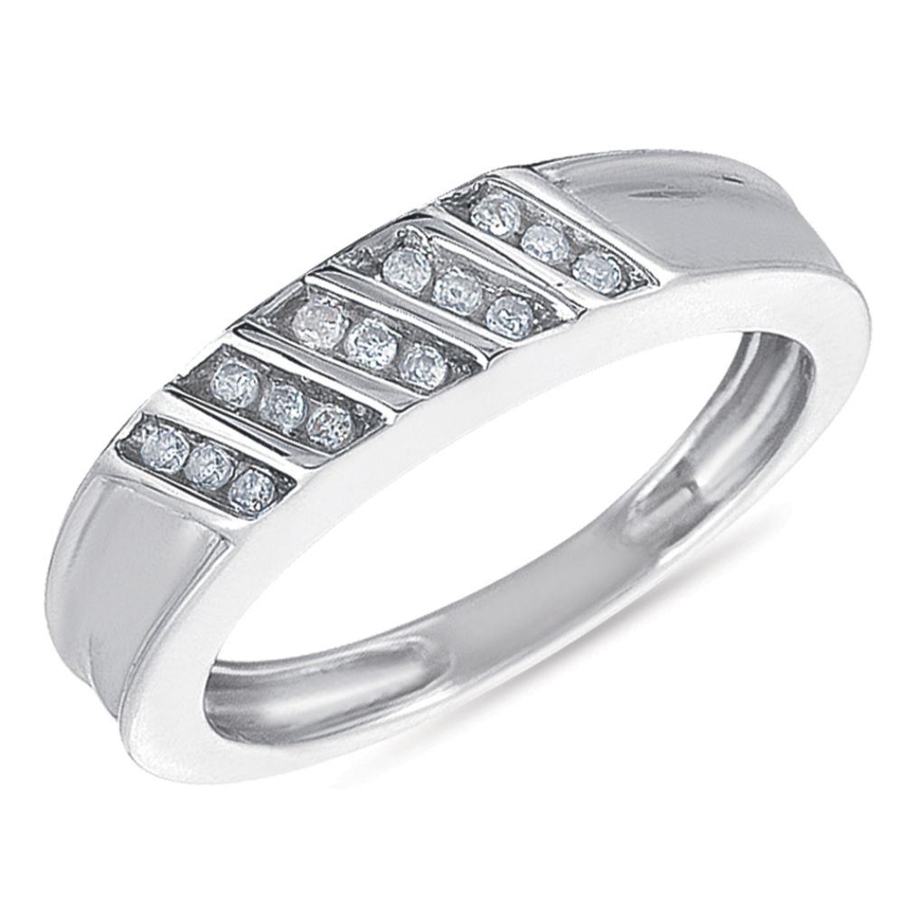 Today Tomorrow Together 10KW 1/10 cttw Diamond Flower Cluster Gents Trio Band at Kmart.com