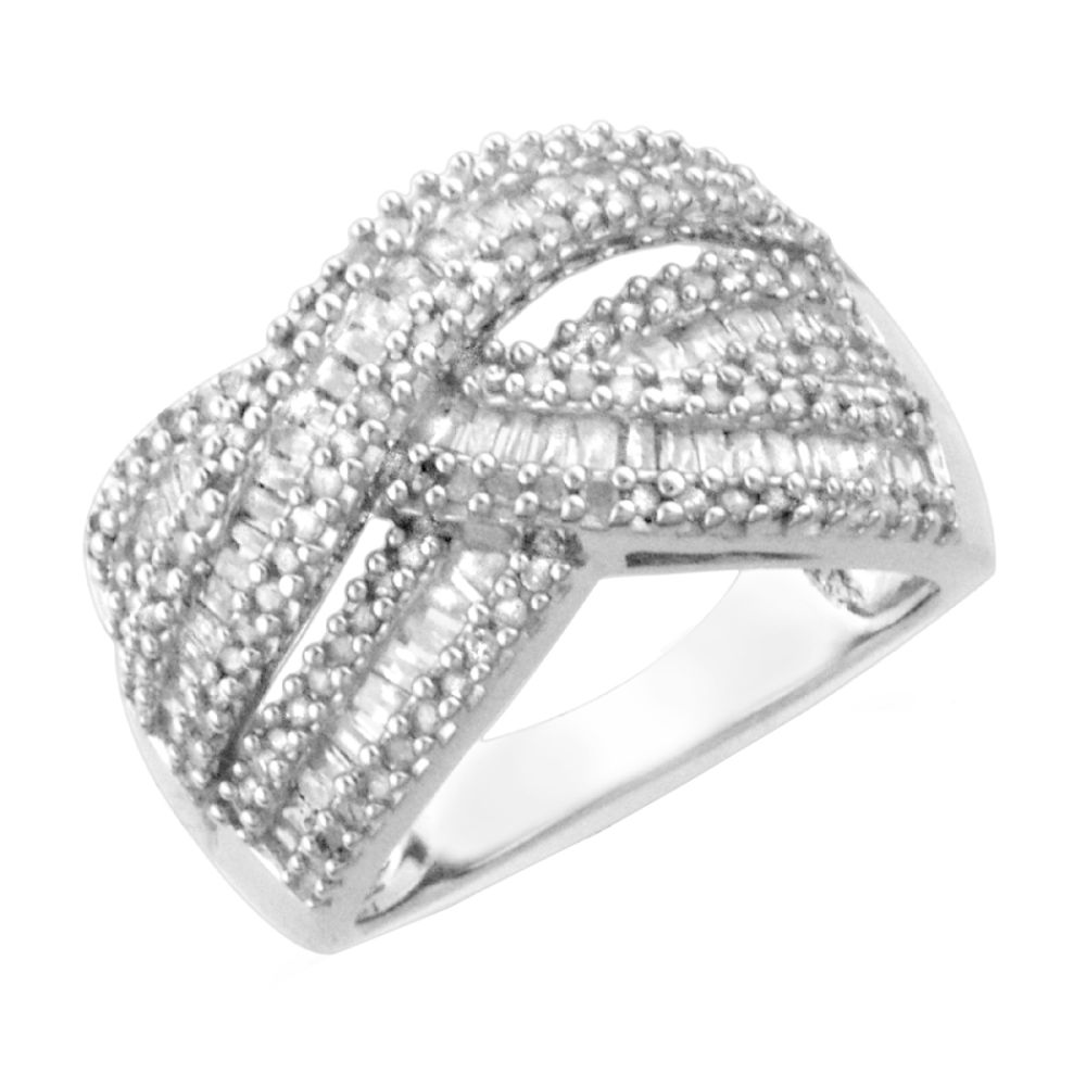 SS 1Cttw Diamond Criss Cross Band Ring at Sears.com