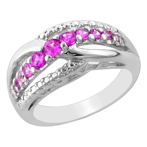Lab Created Pink Sapphire Love Ring