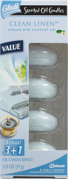 Scented Oil Candles, Clean Linen, 4 refills [2 oz (57 g)]