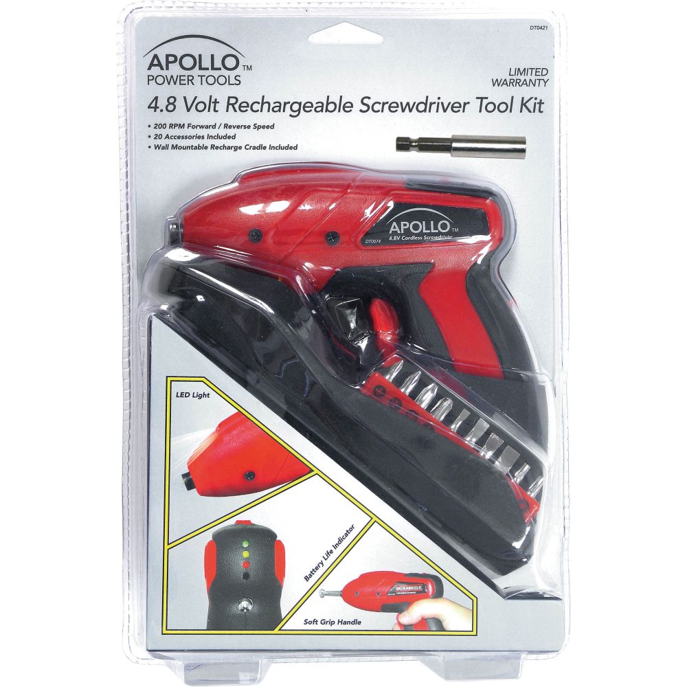 Apollo 4.8VOLT Rechargeable Screwdriver Tool Kit at Kmart.com