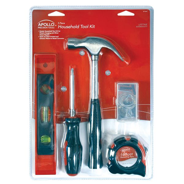 Apollo 5 Piece Household Tool Kit - Dt1014 DT1014
