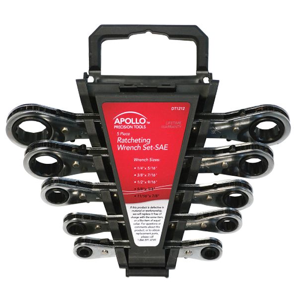 Apollo 5 Piece Sae Ratcheting Wrench Set - Dt1212 DT1212