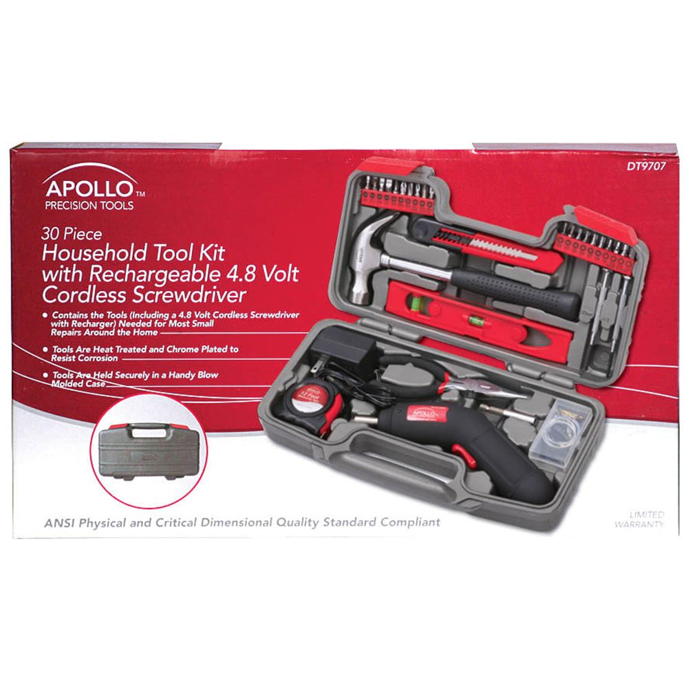 Apollo 69 Piece Household Kit w/4.8V Cordless