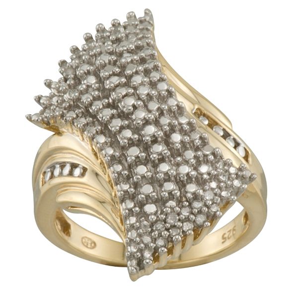 18k Over Sterling Silver 1/10 Cttw Diamond Ring T28139DISSY
