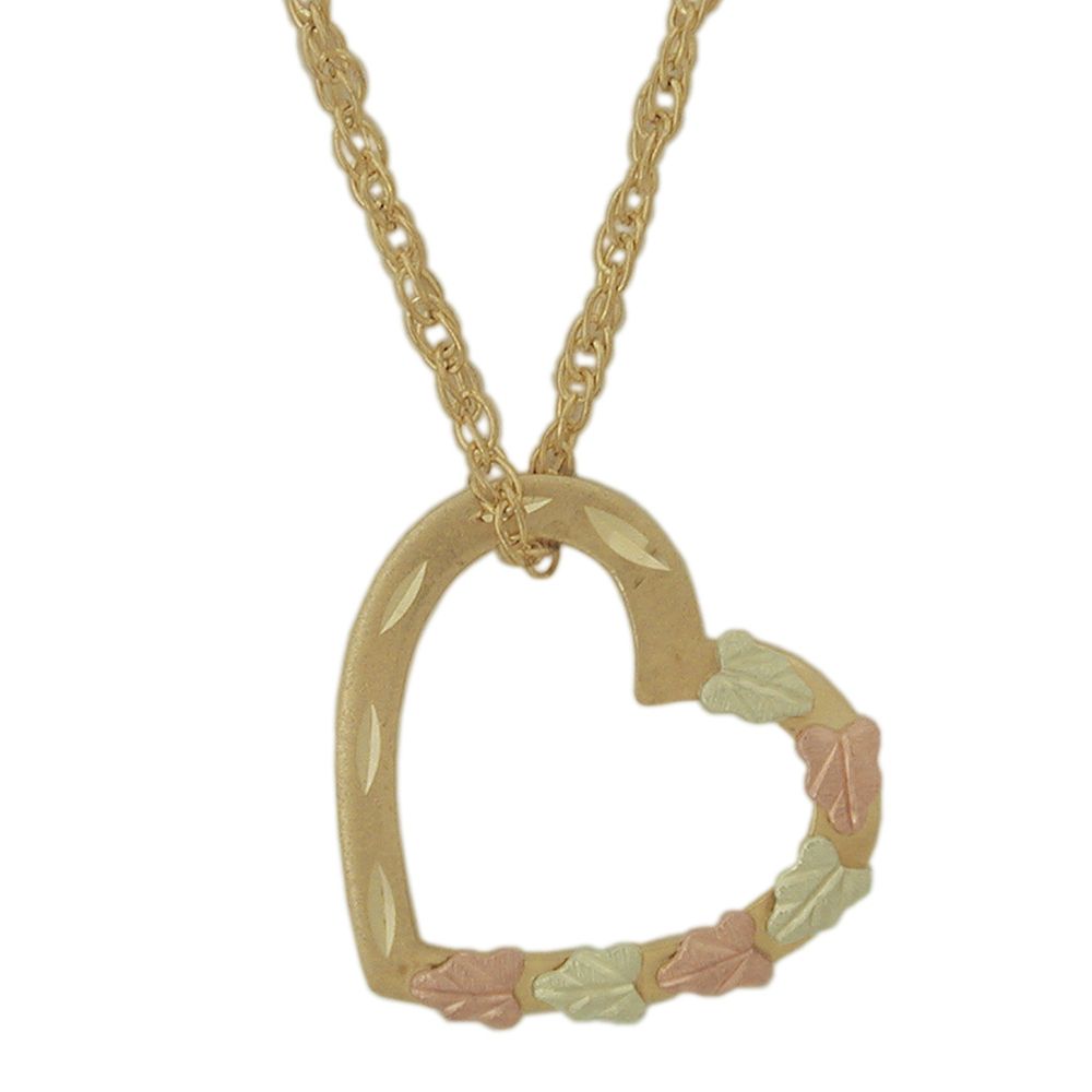 Black Hills Gold Tricolor 10k Floating Heart Pendant at Kmart.com