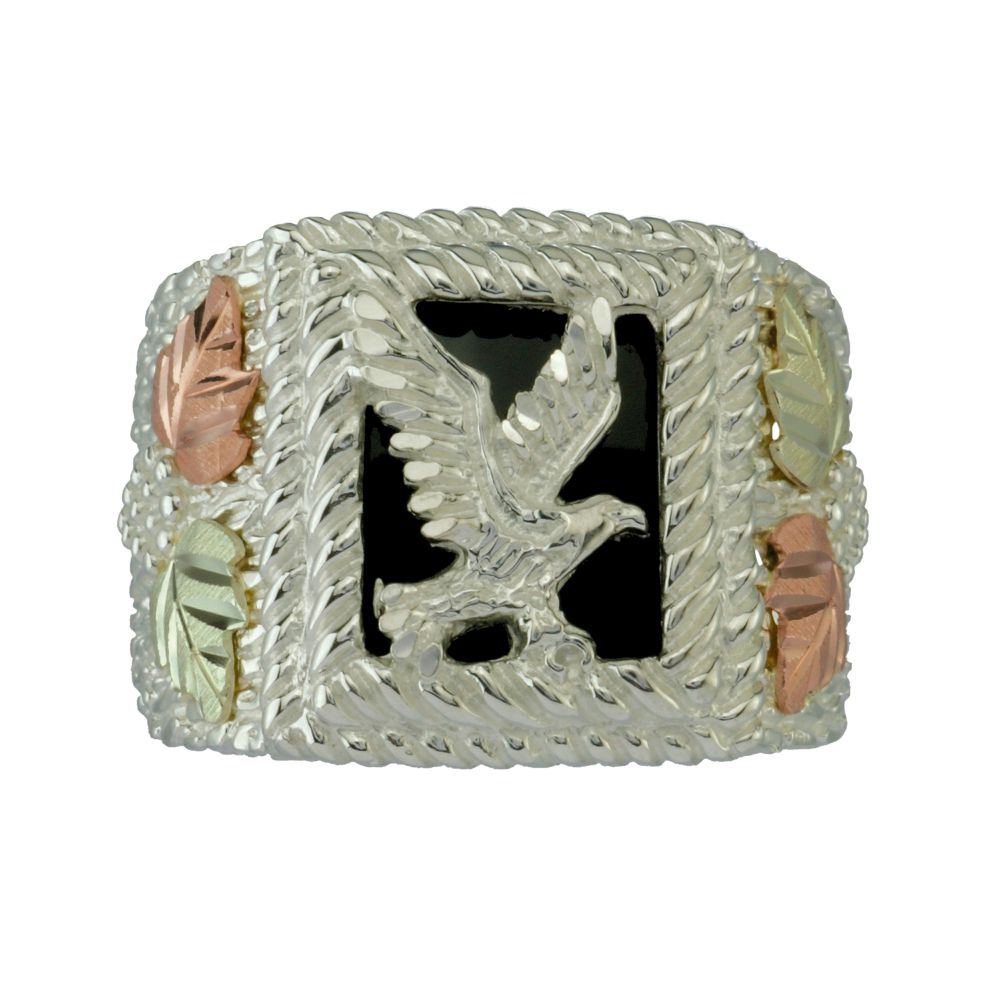 Black Hills Gold Tricolor Sterling Silver Men's Eagle Ring at Sears.com
