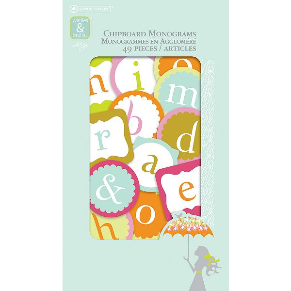 AUTUMN LEAVES MONOGRAMS -WELLIES CHIPBOARD